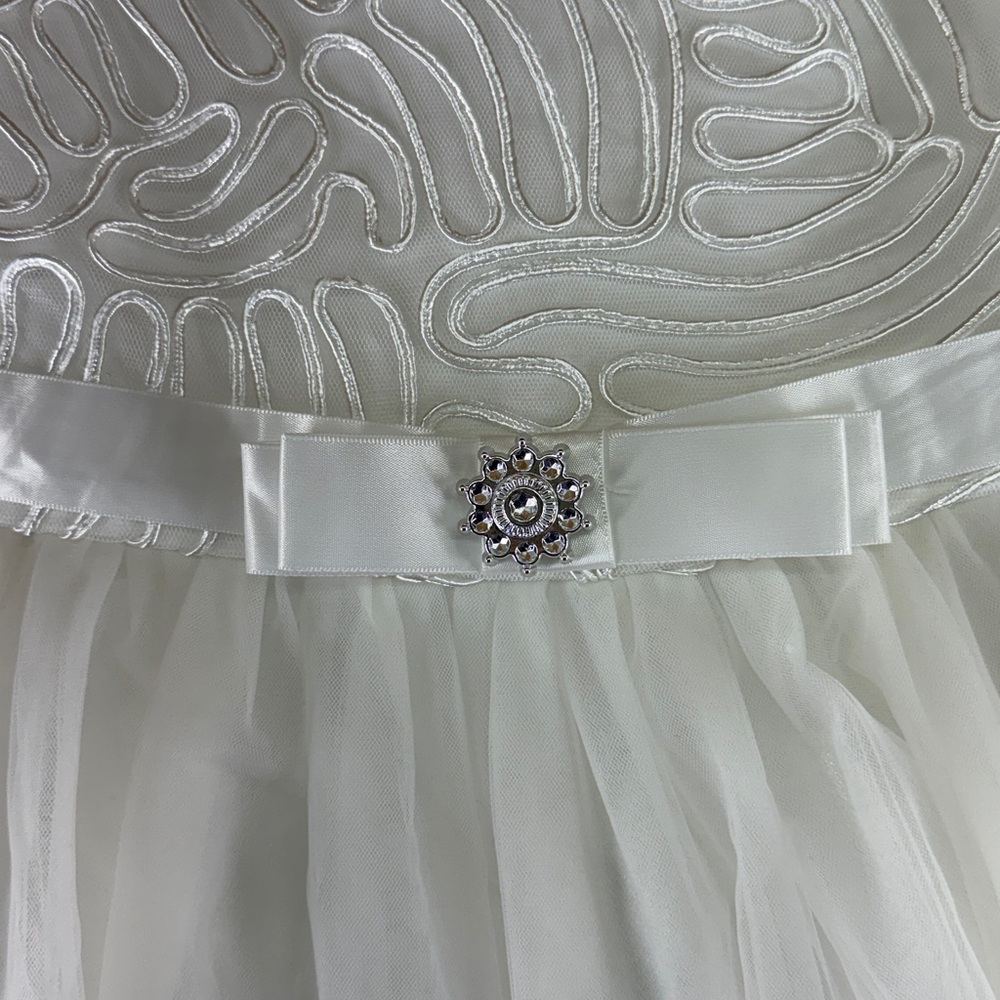 Sunny Fashion Sleeveless Elegant White Kids Dress Flower Girl Baptism Girls 10 - Picture 3 of 12